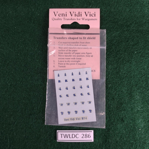 Knight Hungarian Designs Transfer (Navy) - Veni Vidi Vici - 15mm