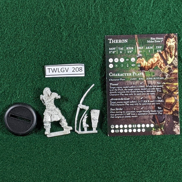 Theron - Guild Ball Hunters Guild - Metal Miniature + card