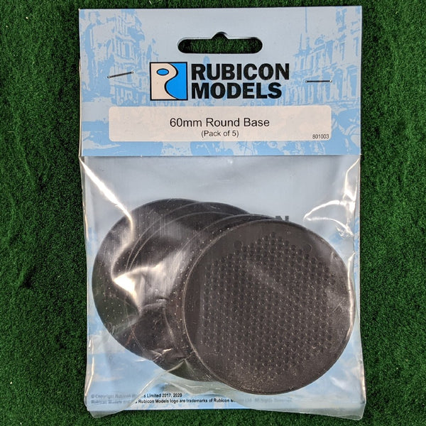 60mm Diameter Round Lipped Bases (5) - 1 packet - Rubicon