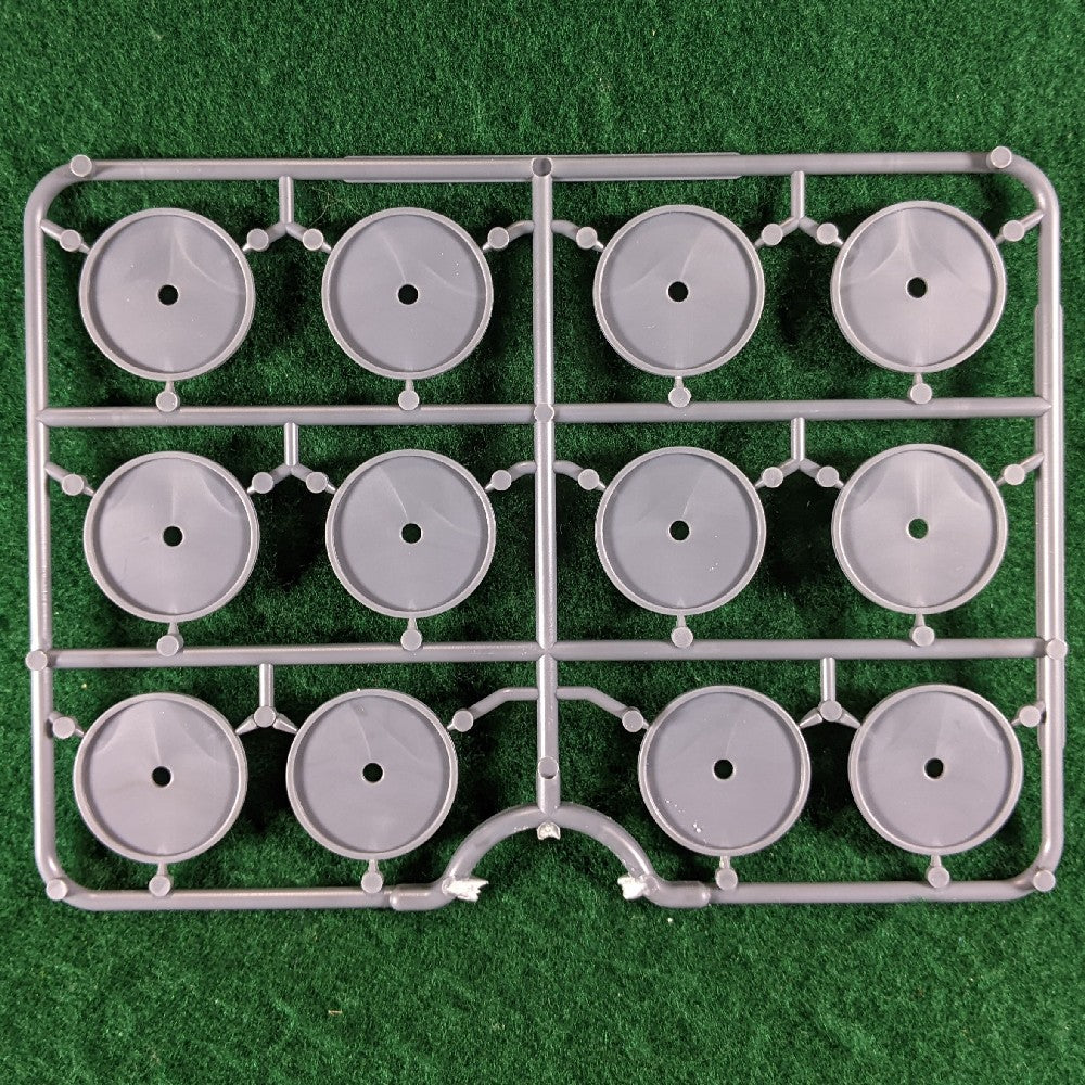 Warlord Games 75 x 25mm Round Lipped Plastic Bases for Tabletop Miniatures - Grey main image 1