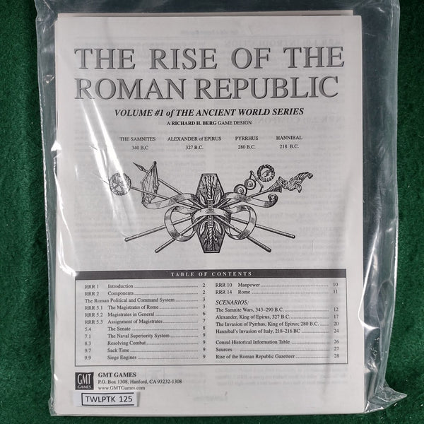 The Rise of the Roman Republic - GMT Games - Excellent