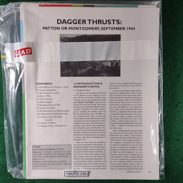 Dagger Thrusts: Patton or Montgomery, September 1944 (Game only) - Decision Games - Unpunched