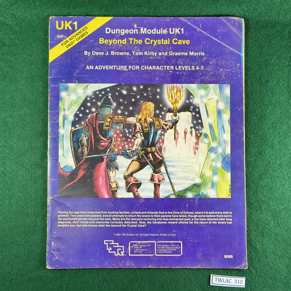 Beyond the Crystal Cave (Dungeon Module UK1) - AD&D 1 - TSR - Softcover