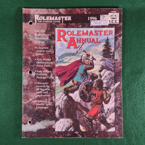 Rolemaster Box Rolemaster Annual 1996 - ICE 5505 - Rolemaster 3rd Ed RMSS - Softcover ...