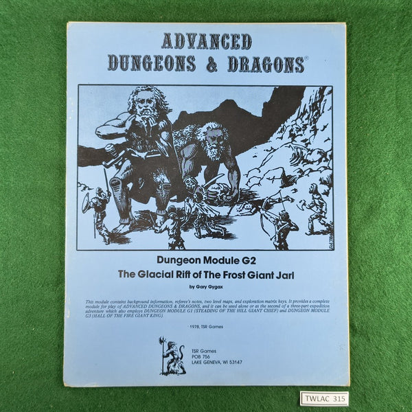 The Glacial Rift of the Frost Giant Jarl (Dungeon Module G2) - AD&D 1st Ed. - TSR - Softcover - Good