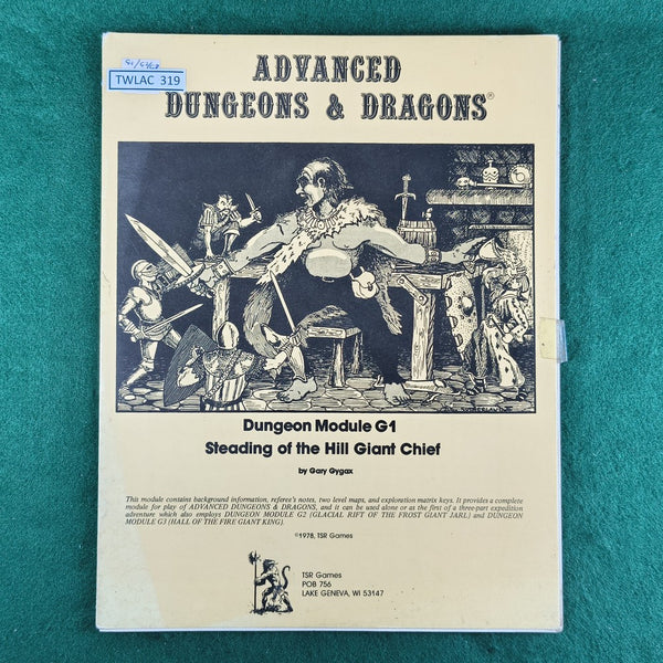 Steading of the Hill Giant Chief (Dungeon Module G1) - AD&D 1st Ed. - TSR - Softcover
