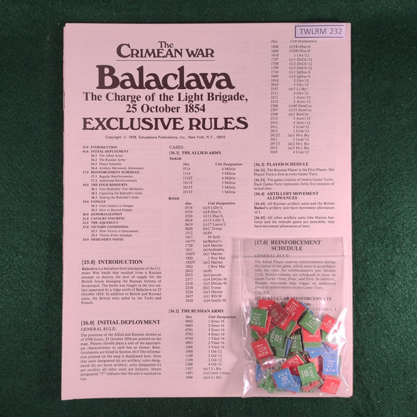 The Crimean War: Balaclava - SPI - Game Only, No Box