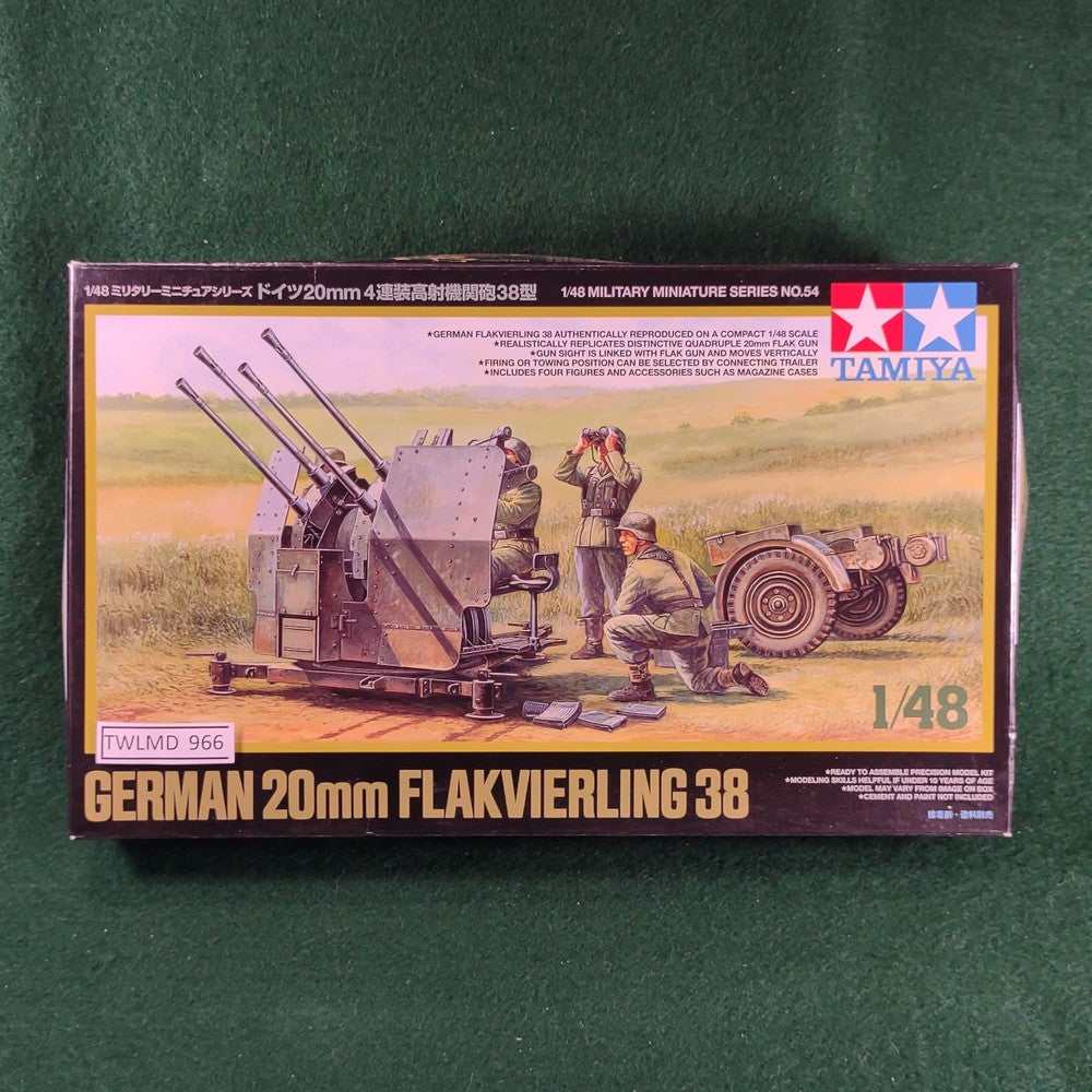 German 20mm Flakvierling 38 - 1/48 - Tamiya 32554 - Very Good – The War ...