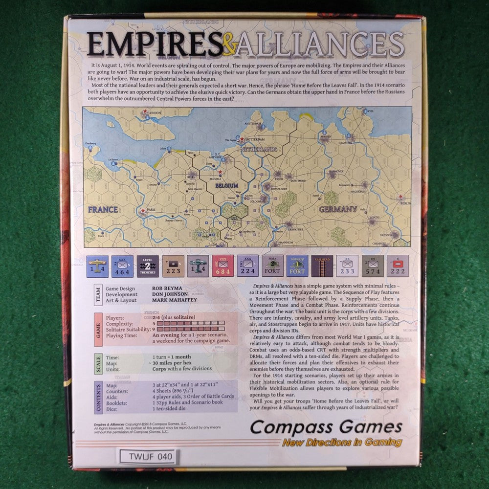 Empires & Alliances Compass Games Excellent The War Library