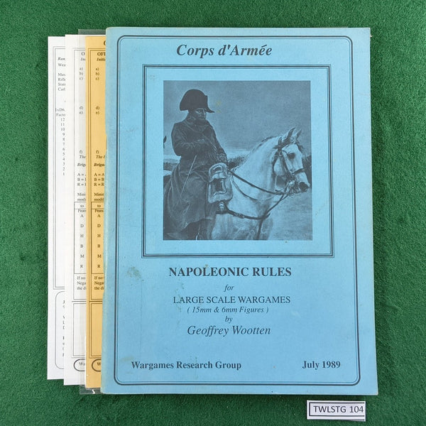 Corps d'Armee (July 1989) - Geoffrey Wootten - Wargames Research Group - Softcover