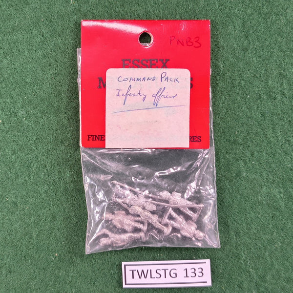 British 1814-1815: Command: Officer, Standard Bearer and Drummer - PNB3 - Essex Miniatures - 15mm