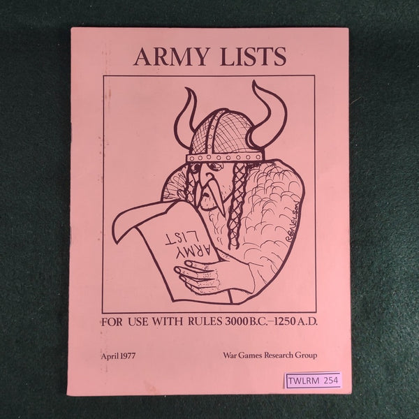 WRG 5th Edition Army Lists 3000 B.C-1250 A.D. - Wargames Research Group - Softcover