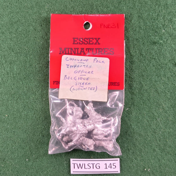 British Cavalry Command: Mounted Infantry Officer in Belgique Shako - PNB31 - Essex Miniatures - 15mm
