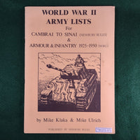 World War II Army Lists - Newbury Rules - Softcover