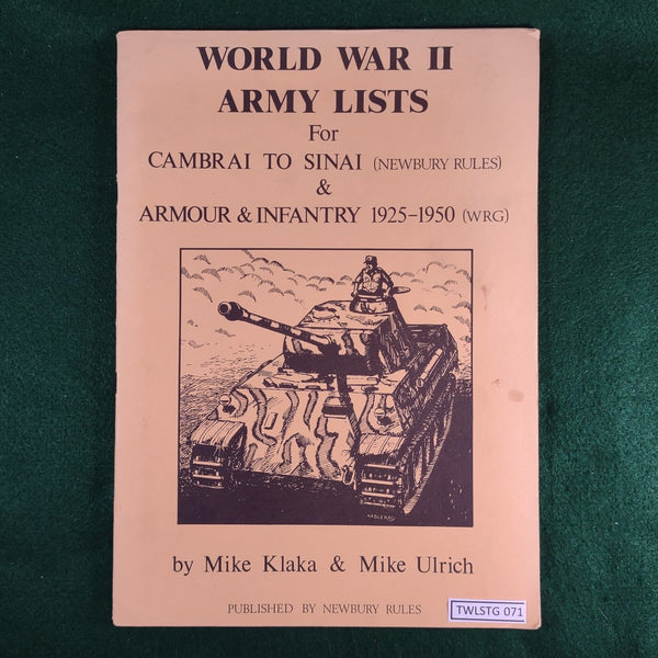 World War II Army Lists - Newbury Rules - Softcover