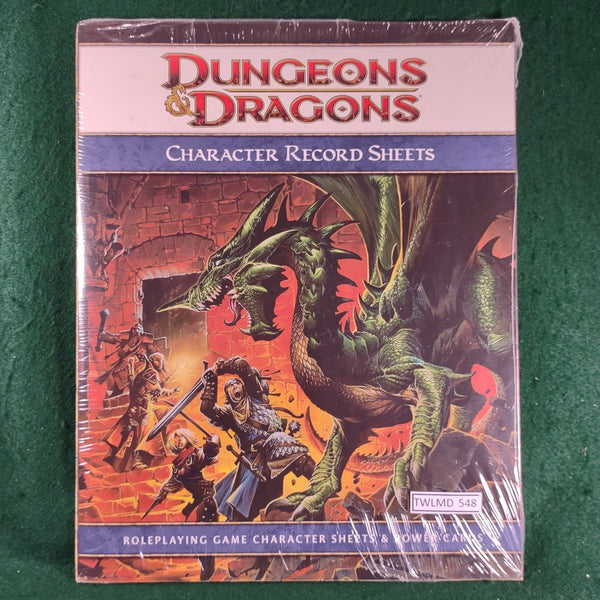 Character Record Sheets - Dungeons & Dragons 4th Edition - In Shrinkwrap