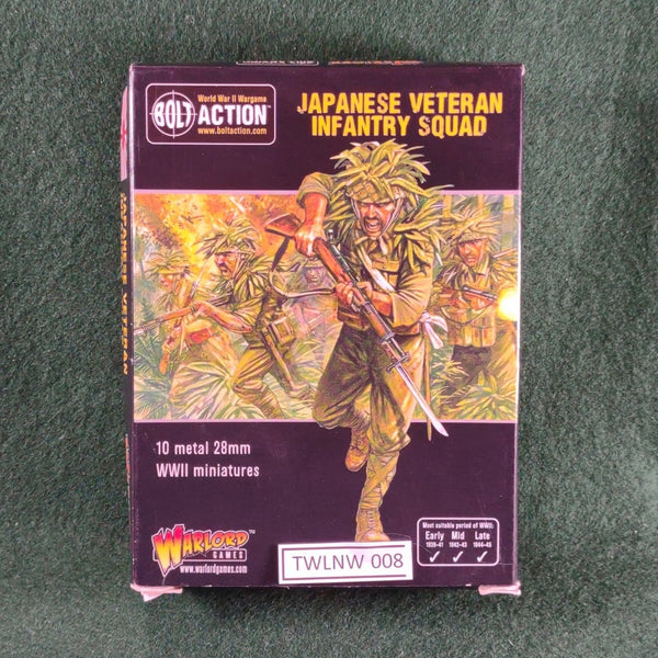 Japanese Veteran Infantry Squad - Bolt Action - Warlord - Very Good (DAMAGED BOX)