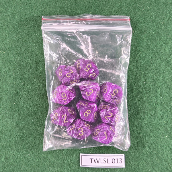 Purple D10 Dice (10)