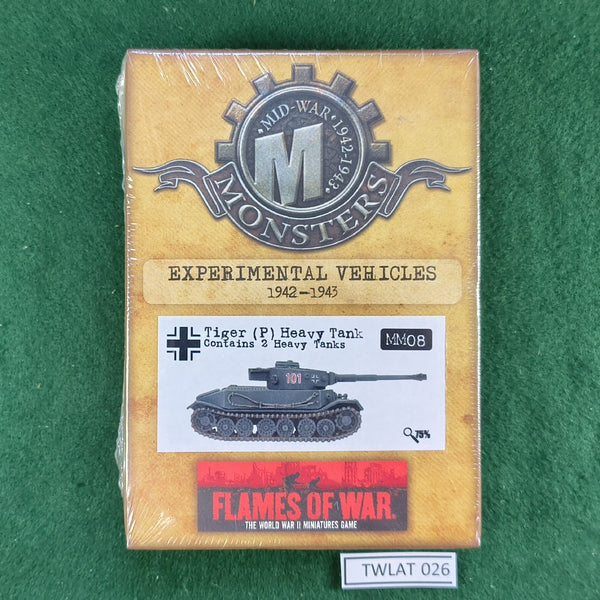 Tiger (P) Heavy Tank (2) - MM08 - FoW Mid-War Monsters - 15mm WWII - In Shrinkwrap
