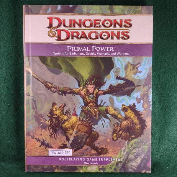 Primal Power - Dungeons & Dragons 4th Edition - Hardcover - Excellent