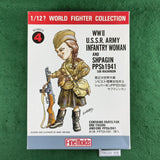 WWII U.S.S.R Army Infantry Woman and SHPAGIN PPSh1941 Sub Machinegun - Chibi Style - Finemolds FT 4 - 1/12