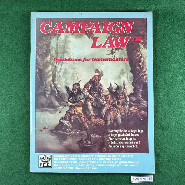Campaign Law (1st Ed.) - Rolemaster #CP1900 - Iron Crown Enterprises - Softcover - Fair
