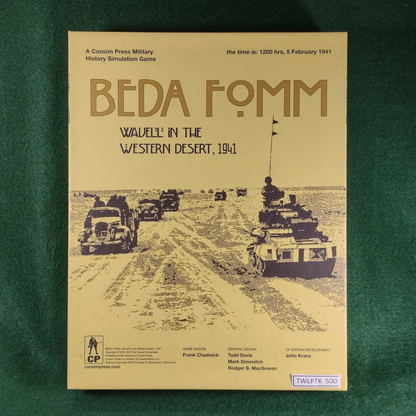 Beda Fomm: Wavell in the Western Desert, 1941 - Consim Press - Unpunched