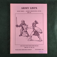 Army Lists: Book Three, Armies Originating After 1000AD - WRG - November 1982 - Softcover