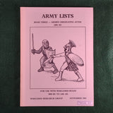 Army Lists: Book Three, Armies Originating After 1000AD - WRG - November 1982 - Softcover