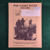 War Games Rules, 1925-1950 - WRG - Softcover