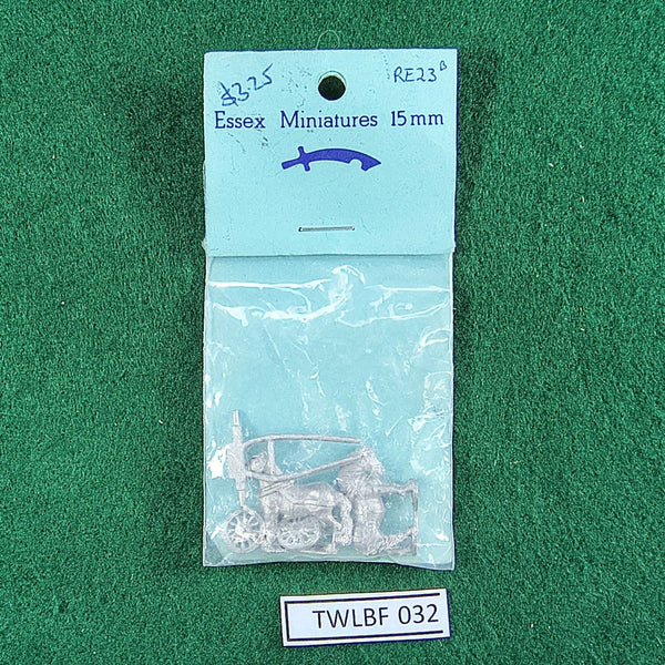 Limber and Two Horses - RE23 - Essex Miniatures - 15mm