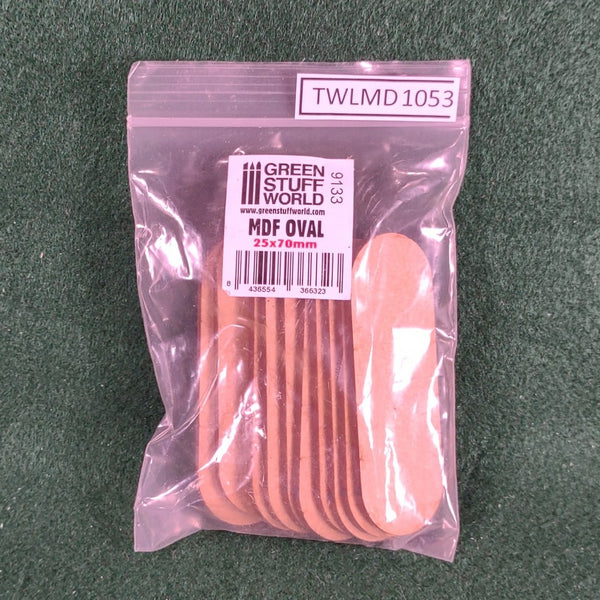 MDF Oval (10 pack) - 25x70mm - Green Stuff World - Very Good