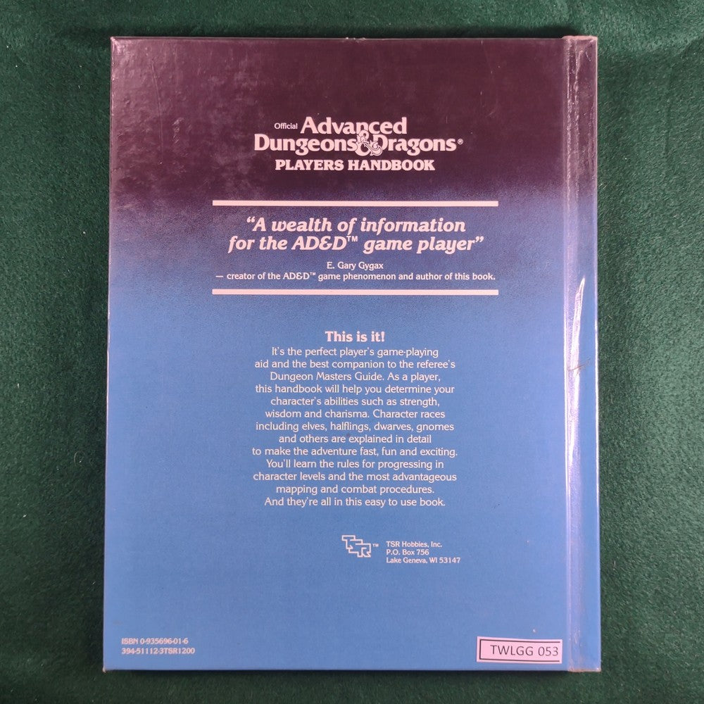 Advanced D&amp;D Players Handbook (1st Ed, 6th Print, New Cover) - TSR - H ...