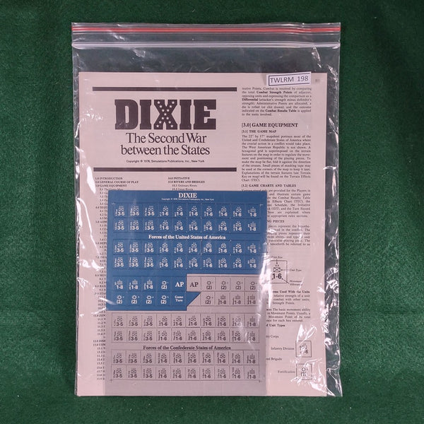 Dixie: The Second War between the States - S&T 54 - SPI - Unpunched - Game Only