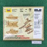 Matilda Mk I British Infantry Tank - Zvesda 6191 - 1/100 or 15mm