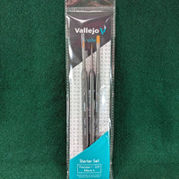 Vallejo Starter Paint Brush Set 3/0, 1 and flat 4