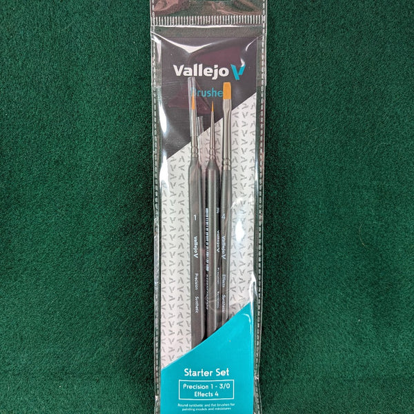 Vallejo Starter Paint Brush Set 3/0, 1 and flat 4