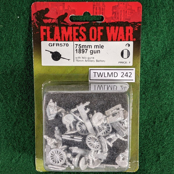 French 75mm mle 1897 Guns - GFR570 - Flames of War 15mm WWII