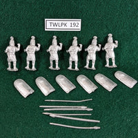 Assyrian Infantry with spear and shield - 6 metal Miniatures - Eureka Miniatures