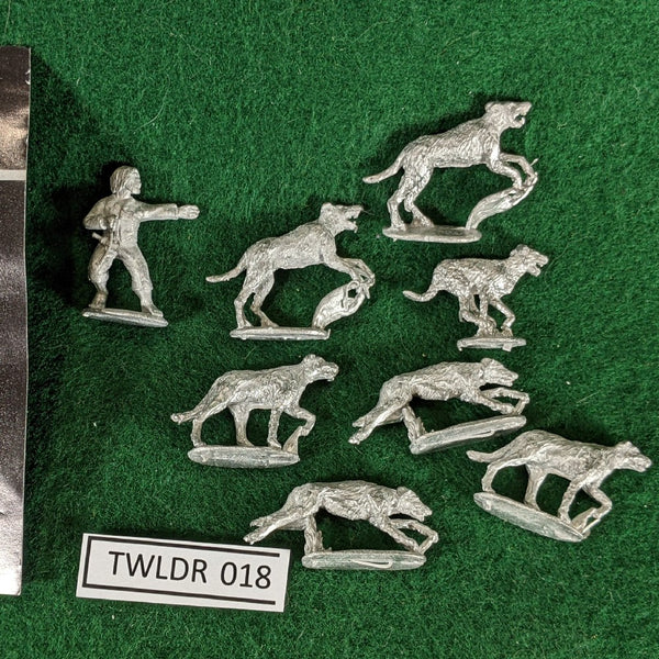 Dark Age Irish or Pict or Scot Warhounds + Handler - 8 figures - Footsore Miniatures