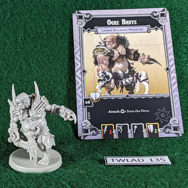 Ogre Brute figure - Massive Darkness - inc both cards