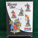 Foot Knight Command (1150-1320) - Baron's War Set - Wargames Atlantic - 4 figures