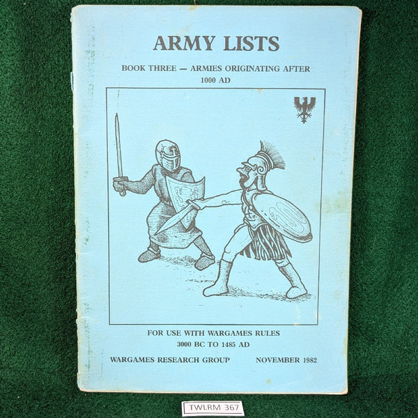 Army Lists: Book Three, Armies Originating After 1000AD - WRG - November 1982 - Softcover