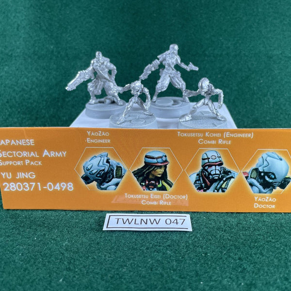 Japanese Sectorial Army Support Pack - Yu Jing - Infinity - Assembled Metal Miniatures - Unpainted