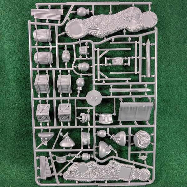 Markets & Barricades Sprue 1 - 28mm Town & Village Scenery - Wargames Atlantic