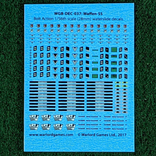 Bolt Action German Waffen-SS Decal sheet - for 1/56 or 28mm miniatures
