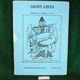 Army Lists: Book One, 3000BC-75AD - WRG - August 1981 - Softcover