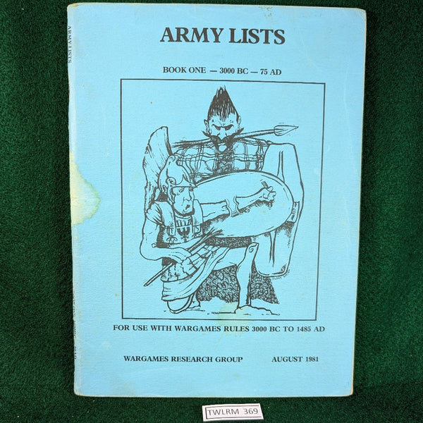 Army Lists: Book One, 3000BC-75AD - WRG - August 1981 - Softcover