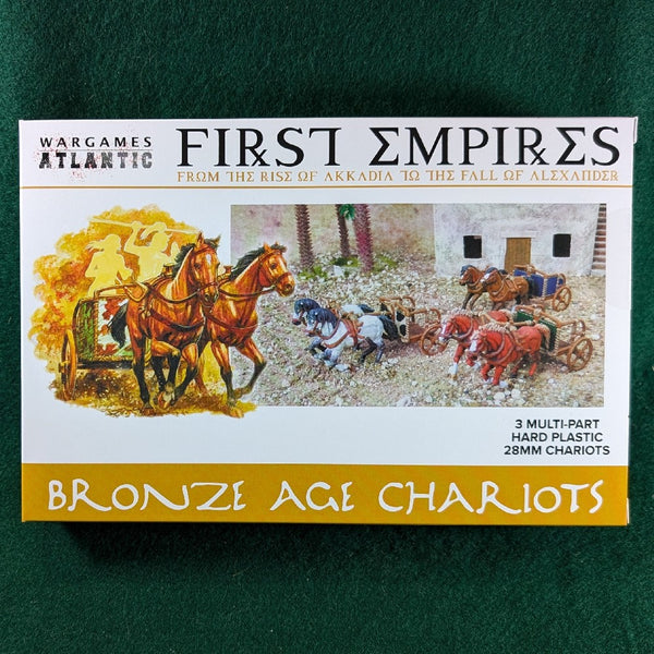 Bronze Age Chariots - 3 chariots + horses - Wargames Atlantic