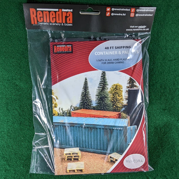 Forty Foot Shipping Container and Pallets kit - Renedra - 1/56th